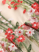 1950er Bestickt Netz Schnürung Herzförmiger Hals Kleid