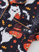 Weiß 1950er Halloween Kerbkragen Pyjama Set
