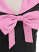 Schwarz 1950er Halter Bogen Patchwork A-linie Kleid