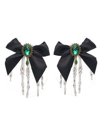 Schwarz Gothic Bogen Skeleton Hand Haarspange