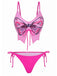 1970er Schmetterling Spaghetti Träger Schnürung Bikini Set