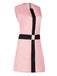 Rosa 1960er Das Damengambit Kostüm Ärmellos Kleid