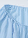 Blau 1970er Solide Mehrschichtig Chiffon Binde Babydoll Kleid