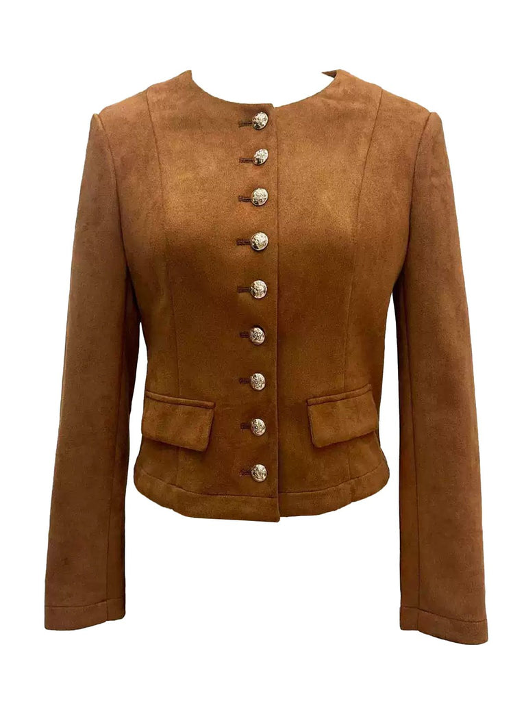 Braun 1970er Wildleder Taste Tasche Jacke