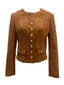 Braun 1970er Wildleder Taste Tasche Jacke