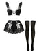 1980er Spitze Bogen Maid Kostüm Loungewear Set