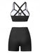 50er Bikini-Set & Shorts mit Criss-Cross und Raffung