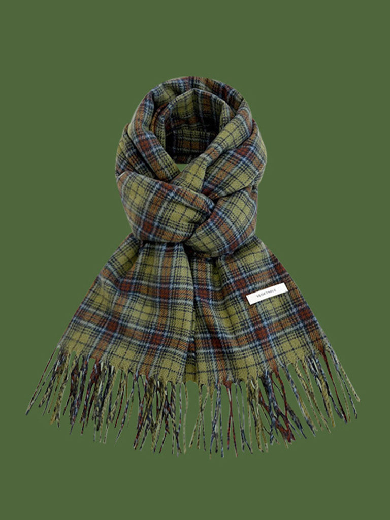 Grün Vintage Tartan Plaids Weihnachten Schal