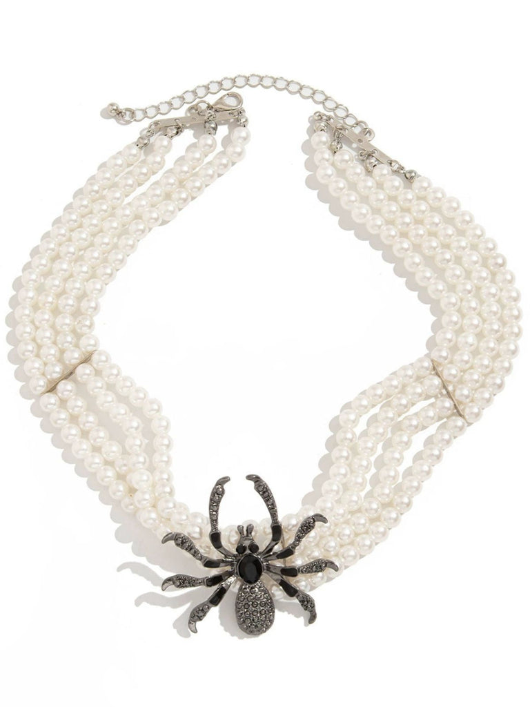 Vintage Halloween Spinnen Perle Halskette