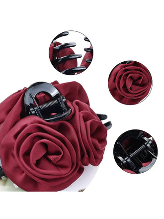 Valentinstag 3D Rosen Satin Haarklammer
