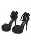 Peeptoe Kristall Bogen Hoch Absätze Schuhe