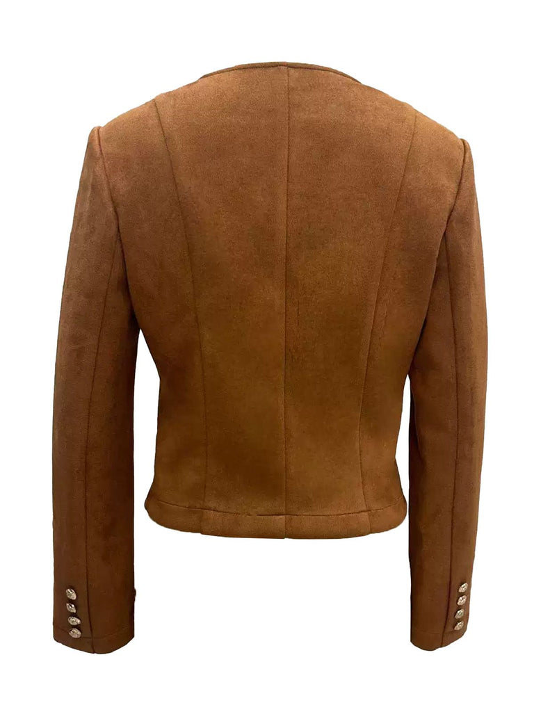 Braun 1970er Wildleder Taste Tasche Jacke