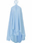 Blau 1970er Solide Mehrschichtig Chiffon Binde Babydoll Kleid