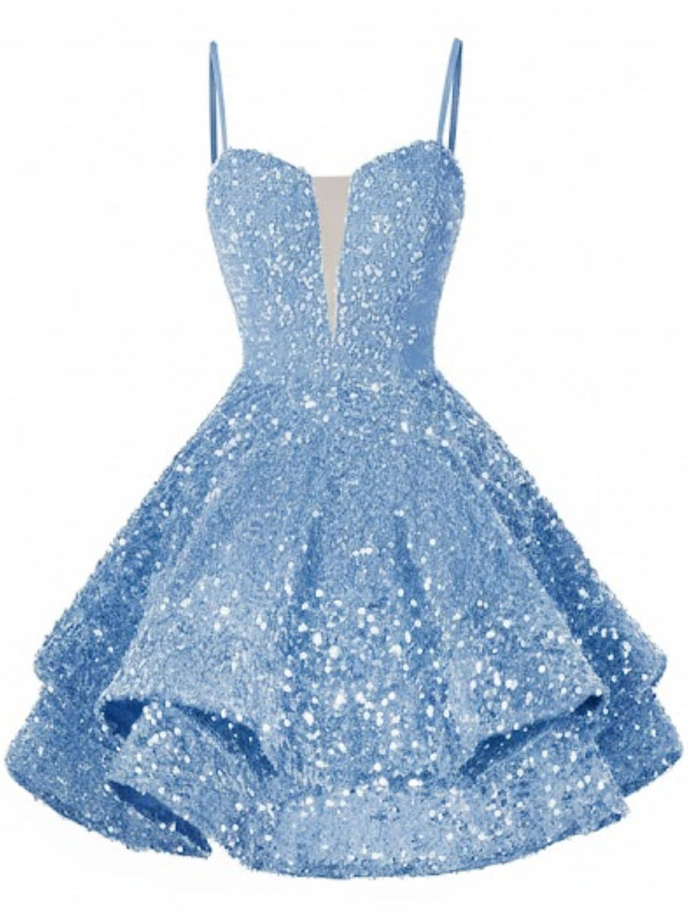 Rot 1950er Pailletten Tief-V Schnür Mini Party Kleid