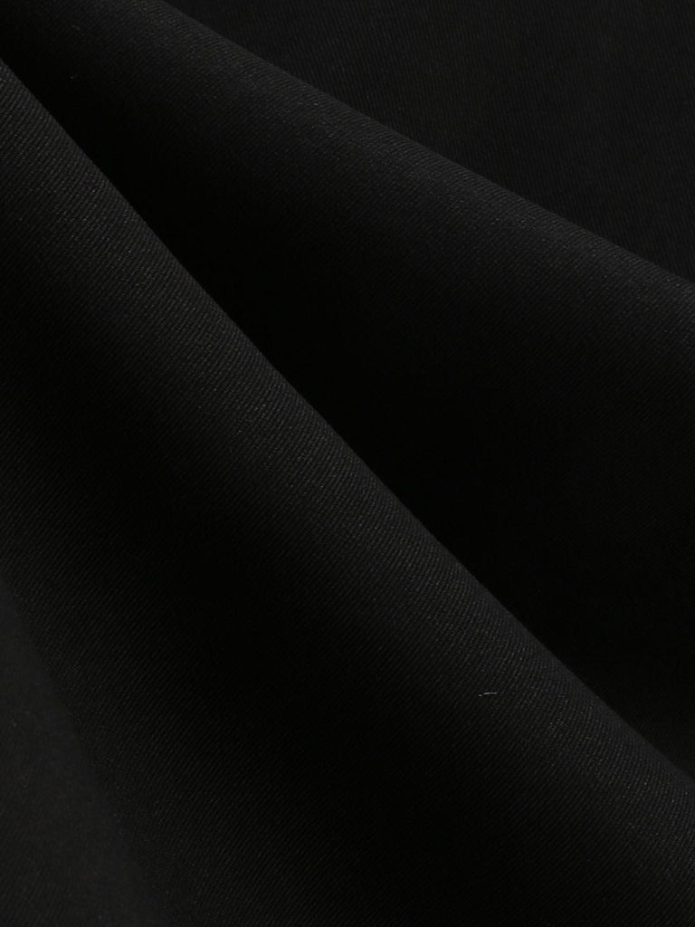 Schwarz 1950er Halter Bogen Patchwork A-linie Kleid