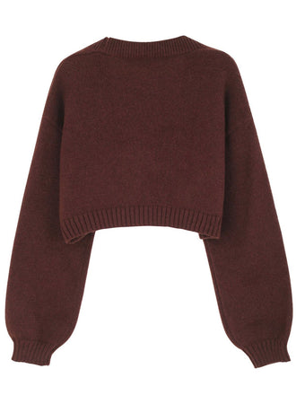 Braun 1960er Weihnachten Lebkuchenmann Kurz Cardigan