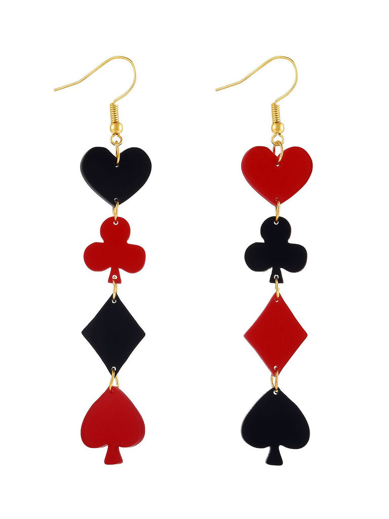Valentinstag Poker Karten Symbole Kombination Ohrringe