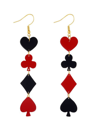 Valentinstag Poker Karten Symbole Kombination Ohrringe