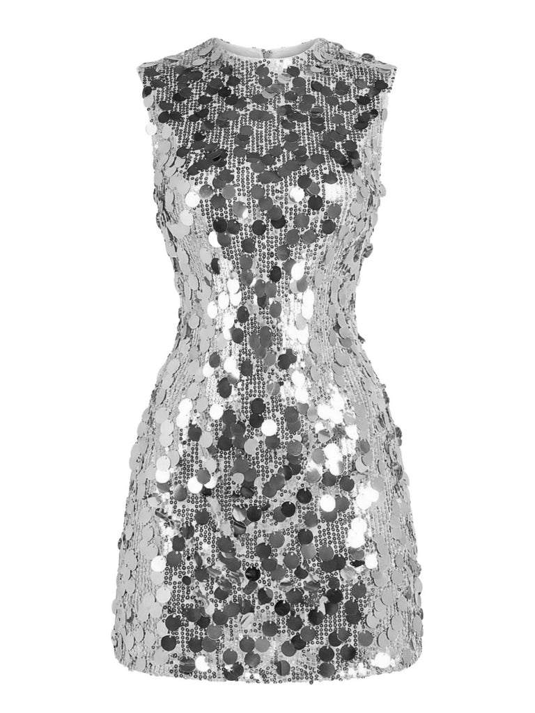 Y2k Pailletten Disco Ärmellos Party Kleid