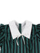Grün 1950er Streifen Peter Pan Kragen Swing Kleid