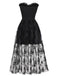 1970er Gothic Trägerlos Dunkle Braut Netz Korsett Kleid