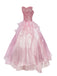Rosa 1970er Böse Pailletten Prinzessinnen Lagen Tüllkleid