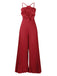 1970er Solide Spaghetti Träger 3D Rose Jumpsuit