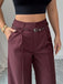 1960er Solide Hohe Taille Weites Bein Hose