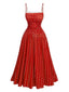 1950er Spitze Gerüschtes Polka Dot Kleid