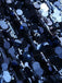 Dunkelblau 2000er Solide Slip Pailletten Kleid