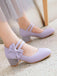 Vintage Bogen Runder-Spitze Kegelabsatz Schuhe