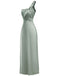 1940er Solide Satin Eine Schulter Kleid