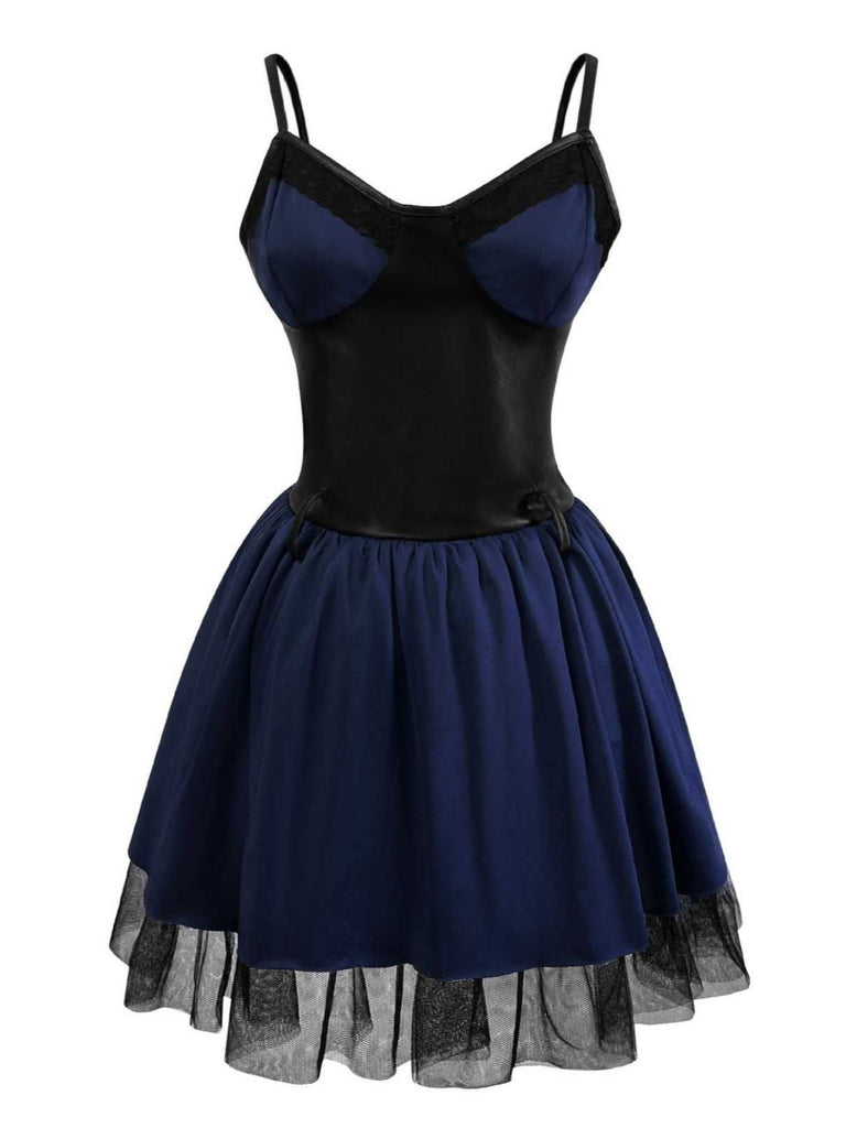 Dunkelblau 1960er Polizei Halloween Cosplay Kleid