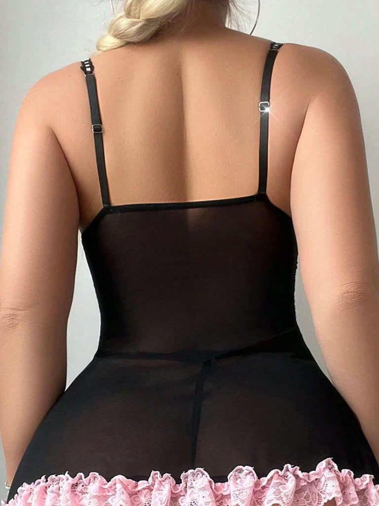 1960er Korsett Spitze Patchwork Slip Nachtwäsche