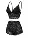 1960er Spaghetti Träger Spitze Blumen Bogen Pyjama Set