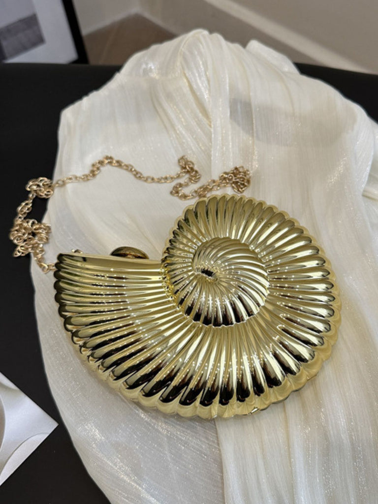 Metallisch Muschel Clutch Kettentasche