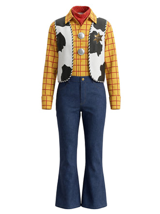 Gelbes Hosen-Set im Stil der 1940er Jahre – Vintage-Mode, Retro-Stil