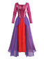 Lila 2PCS 1930er Hocus Pocus Spitze Blumen Top & Rock