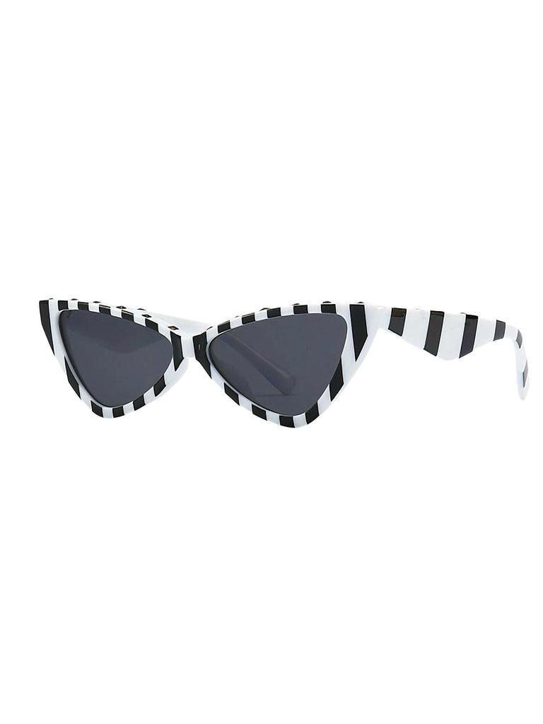 Klassiker Vintage Streifen Cat Eye Sonnenbrille