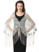 1920er Quaste Pailletten Netz Blumen Cape