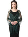1920er Quaste Pailletten Netz Blumen Cape