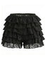 Schwarze einfarbige 50er Mini-Shorts mit Spitze