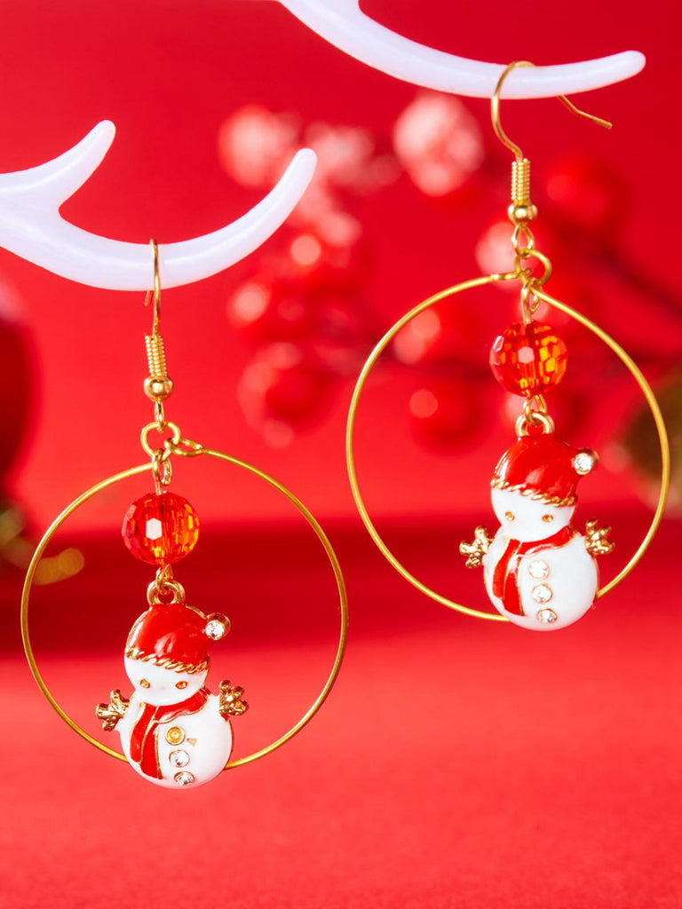 Weihnachtsbaum & Schneemann & Zuckerstange Ohrringe