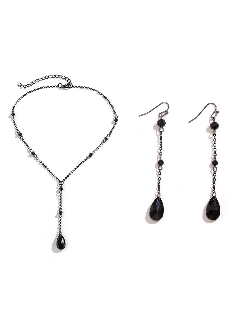 Vintage Träne Chain Punk Ohrringe & Halskette