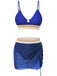 Kaffee 1940er Chevron Netz Patchwork Tankini Set