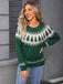 Grün 1980er Weihnachtsbaum Fair Isle Pullover