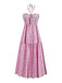 1970er Boho Halter Ethnisch Drucken Kleid