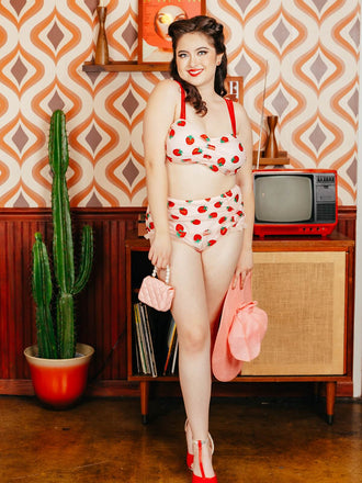 SPITZEN-ERDBEER-CAMI-TANKINI-SET