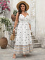 [Übergröße] 1940er Blumen Boho Style Spaghetti Träger Kleid