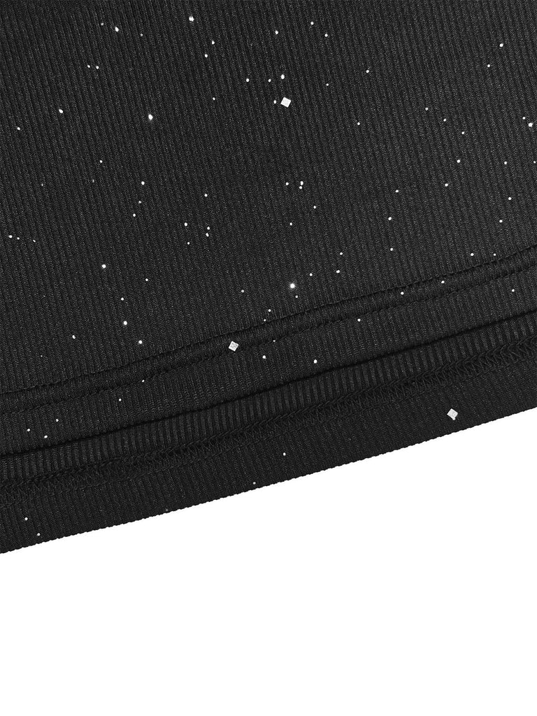 1980er Solide Perle Chiffon Cape Bodycon Kleid